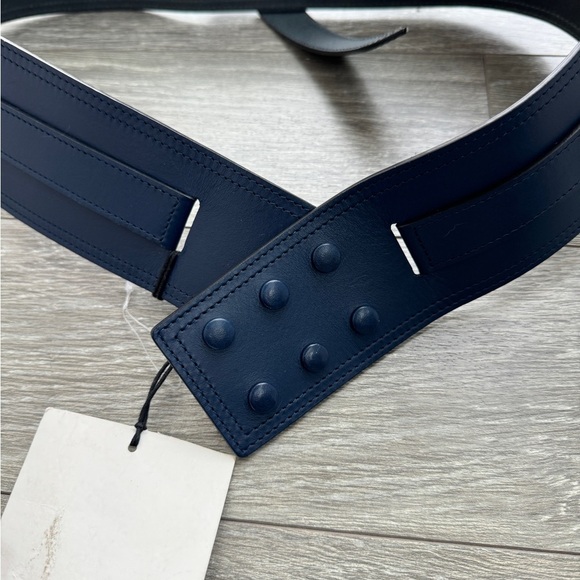 ISABEL MARANT NWT Navy Moshy Knot Leather Wrap Belt size 95 - Picture 5 of 15